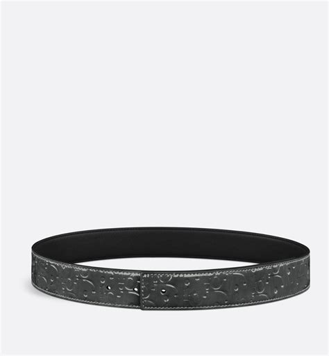 Reversible Belt Strap Black Dior Oblique Galaxy Leather and 